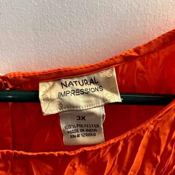 Orange Crinkle Material Shirt - Picture 3 of 4